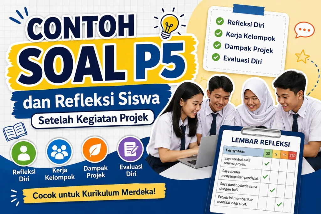 Contoh soal P5 dan refleksi siswa setelah kegiatan projek Kurikulum Merdeka